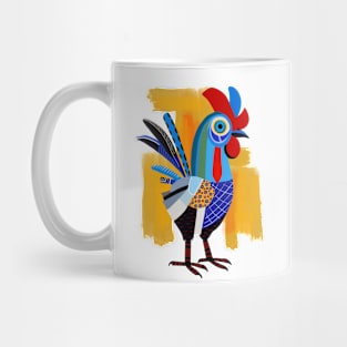 Colorful Whimsical Rooster Mug